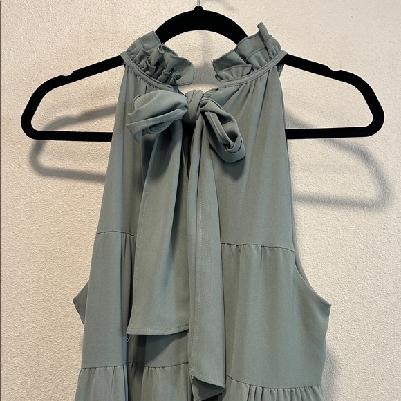 entro Dresses & Skirts - Entro Ruffled Halter Dress in Soft Green